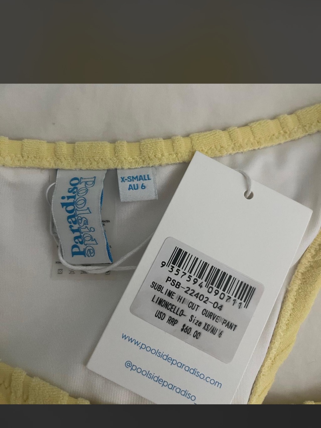 Nwt Poolside Paradiso Women's Ribbed Yellow Bikini Set, Similar To Triangl Style — image 3 of 4